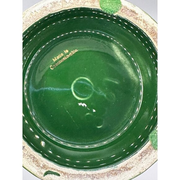 Vintage French Limoge Green Porcelain Vase With Classical Renaissance Courting - Picture 10 of 10